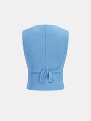 Cotton Linen V-Neck Vest & Pants Set