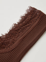 Lace Trim Ribbed Knit Tank Top