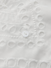 Belted Eyelet Embroidery Halter Mini Dress