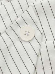 Pinstripe Asymmetric Button Vest & Shorts Set