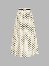 Polka Dot Belted Maxi Skirt