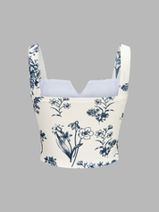 Floral Print Crop Cami Top & Wide Leg Pants Set