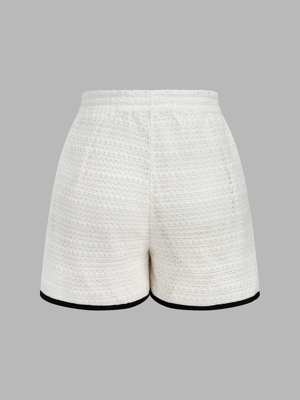 Knitted Contrast Binding Tie Front Top & Shorts Set