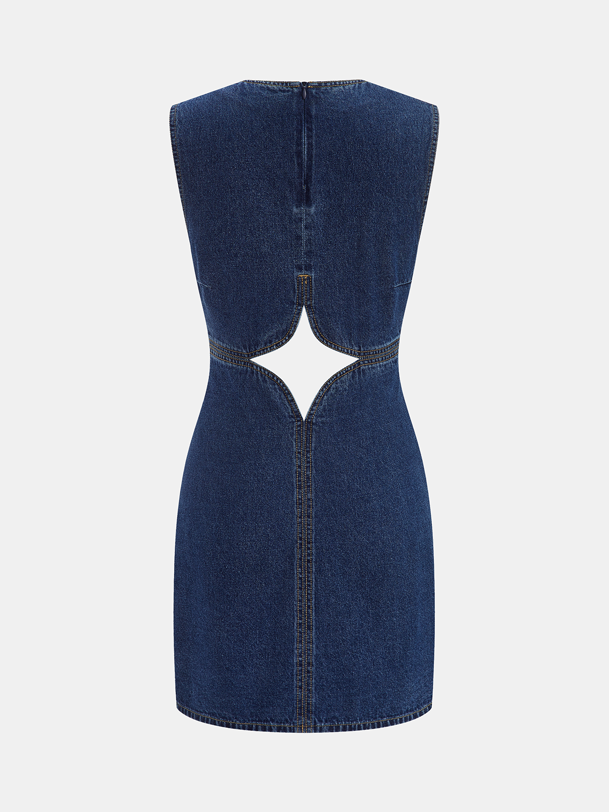 Cutout Sleeveless Denim Mini Dress