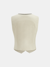 Cotton Linen Embroidered Vest & Pants Set