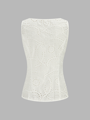 Eyelet Embroidered Tank Top & Shorts Set