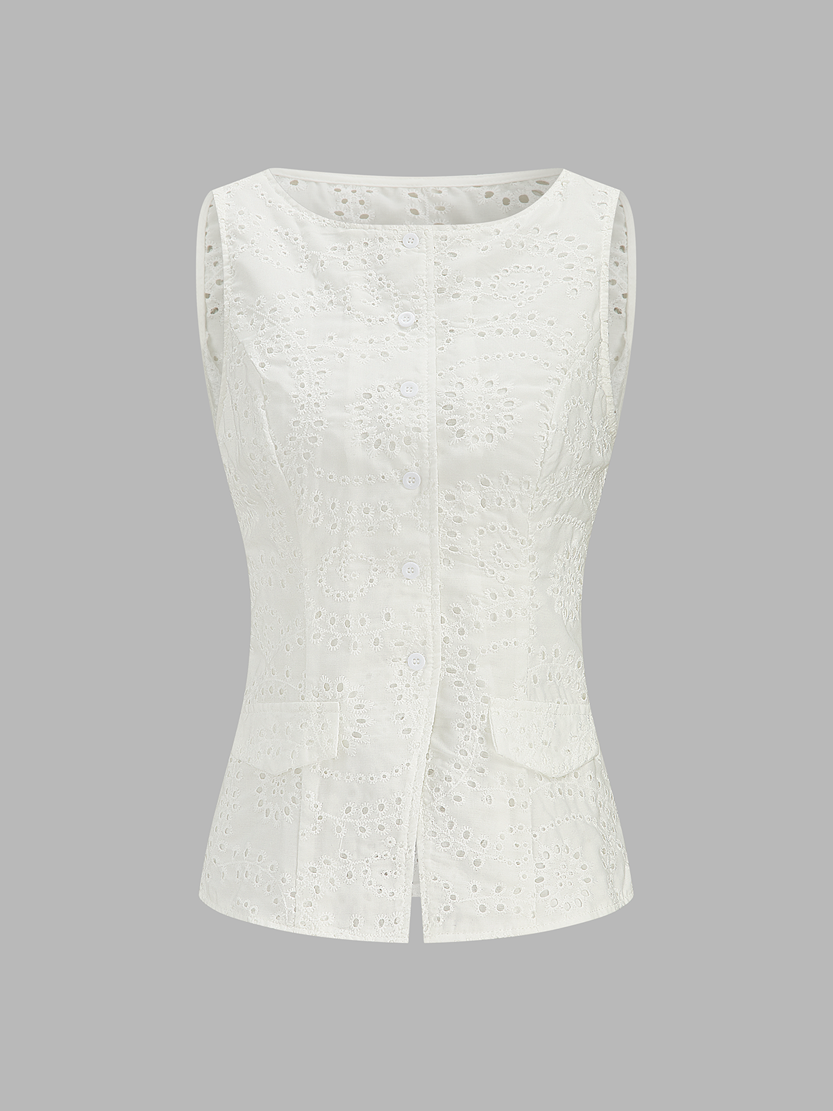 Eyelet Embroidered Tank Top & Shorts Set