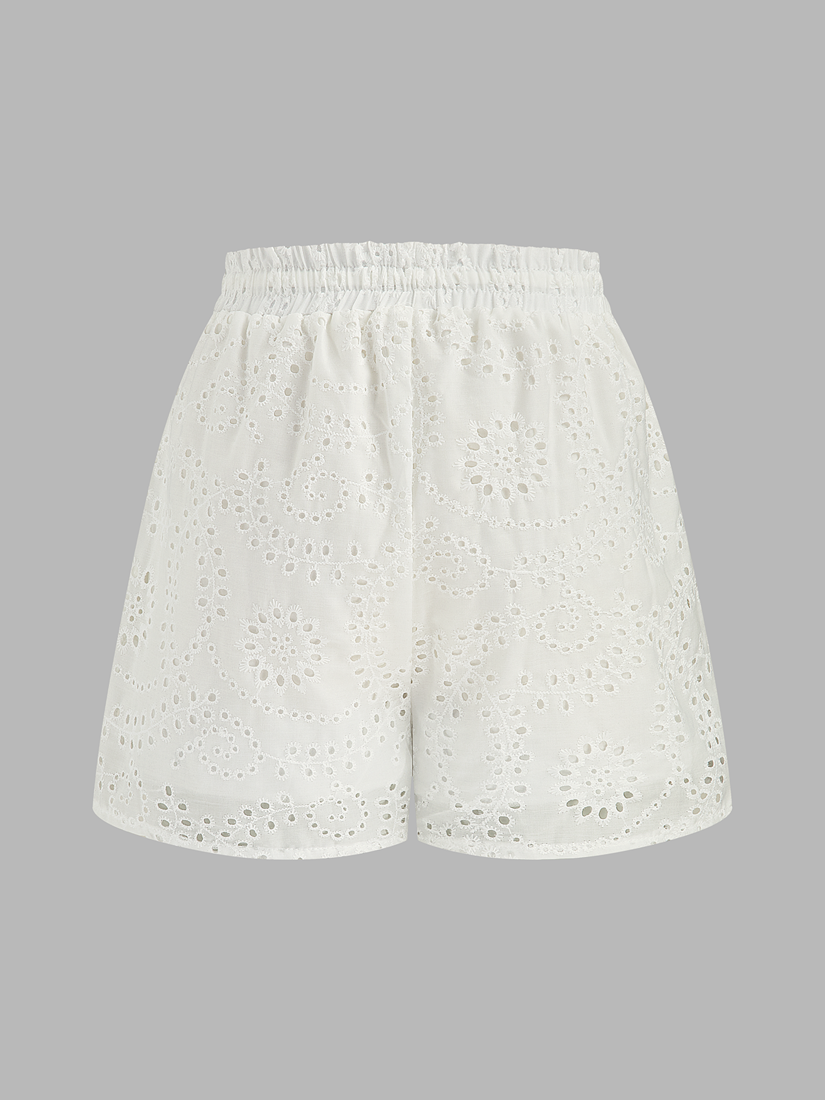 Eyelet Embroidered Tank Top & Shorts Set