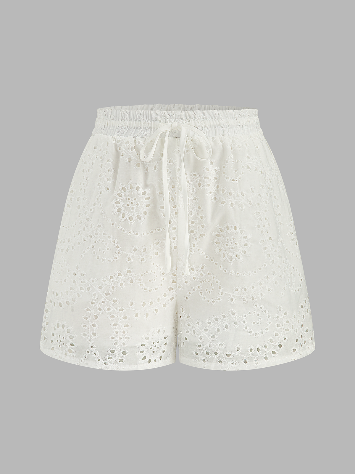 Eyelet Embroidered Tank Top & Shorts Set