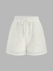 Eyelet Embroidered Tank Top & Shorts Set