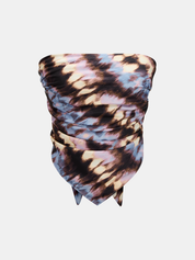 Tie Dye Strapless Top & Shorts Set