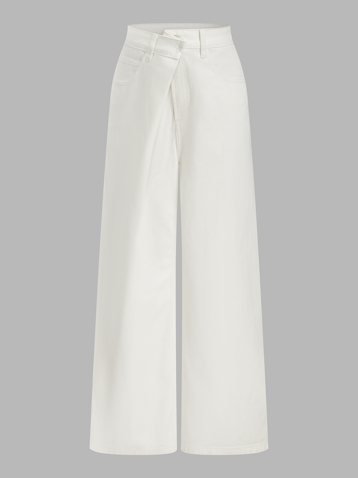 Irregular Waist Wide Leg Denim Jeans