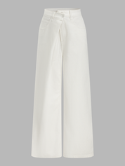 Irregular Waist Wide Leg Denim Jeans