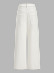 Irregular Waist Wide Leg Denim Jeans