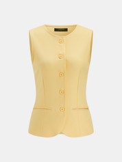 Sleeveless Button Vest & Shorts Set