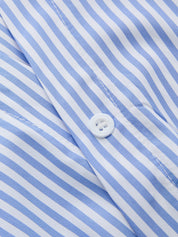 Striped Short Sleeve Wrap Tie-Back Shirt