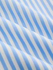 Deep V Neck Halter Striped Midi Dress