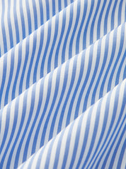 Striped Collared Sleeveless Cinched Blouse
