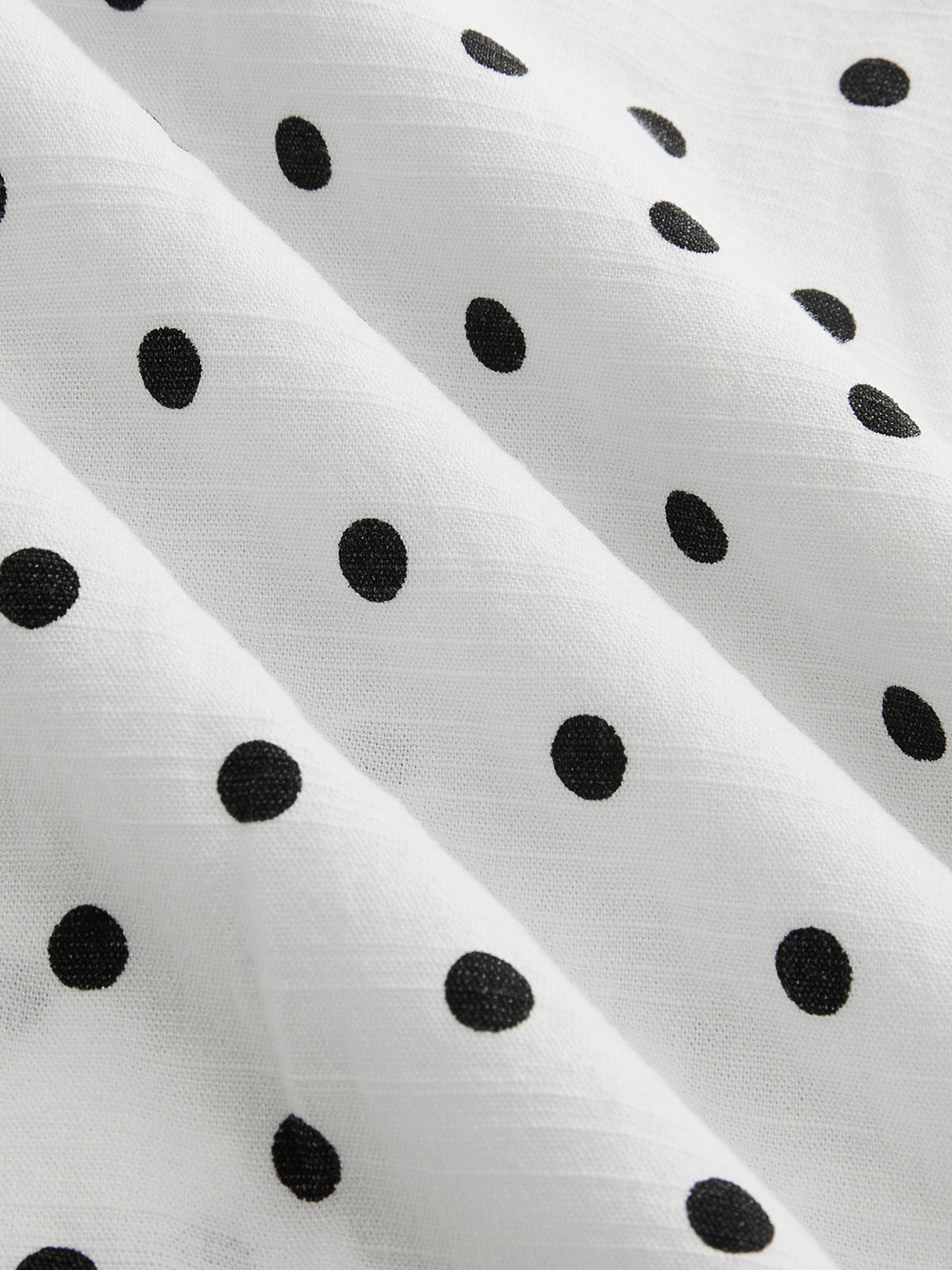 Polka Dot Cinched Waist V Neck Blouse