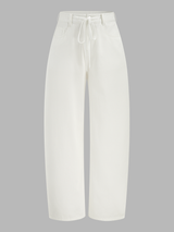 Drawstring Barrel Wide Leg Jeans