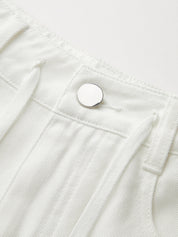 Drawstring Barrel Wide Leg Jeans