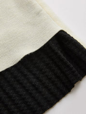 Halter Neck Draped Color Block Knit Top