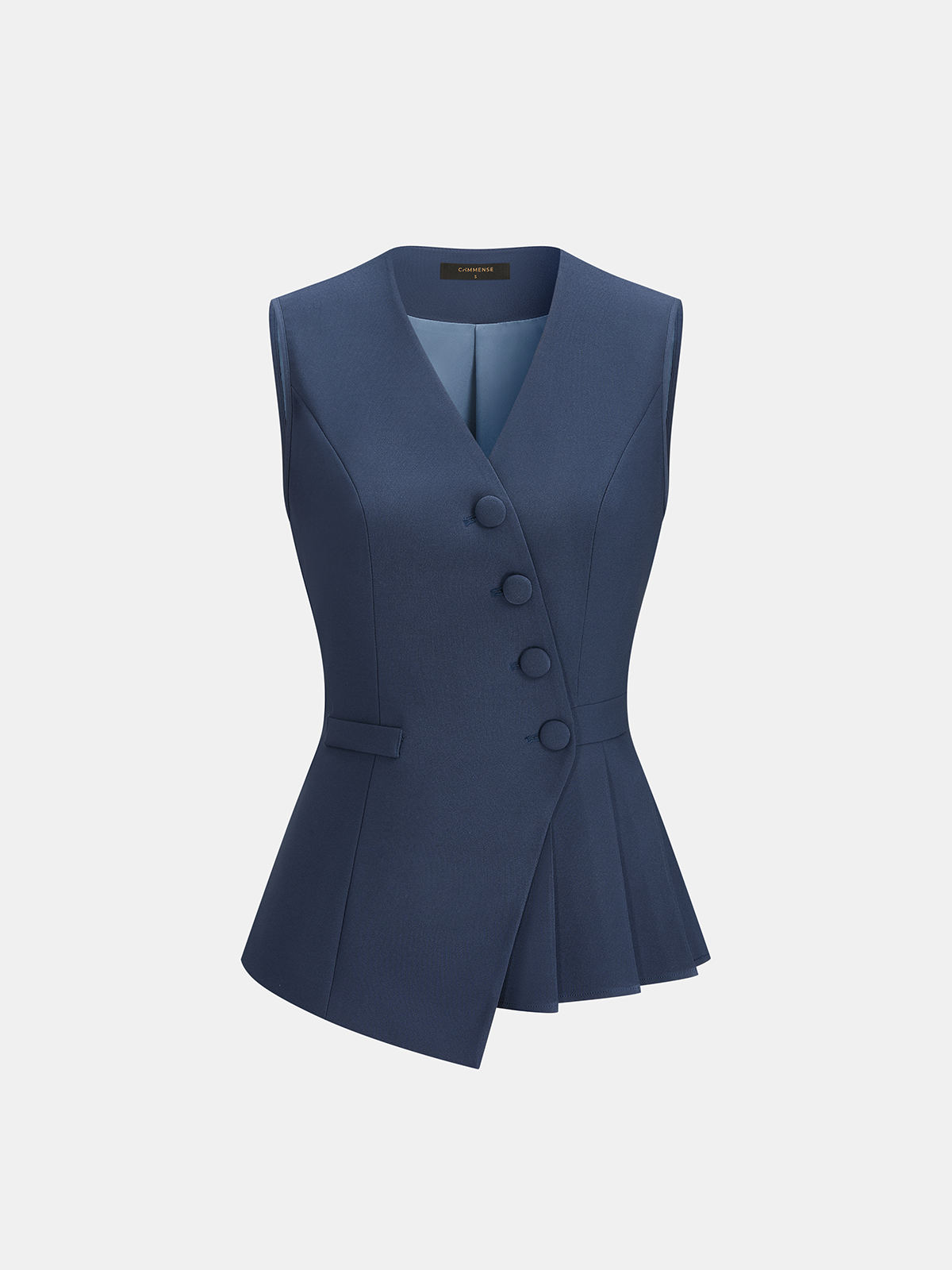 Asymmetrical Pleated Peplum Vest