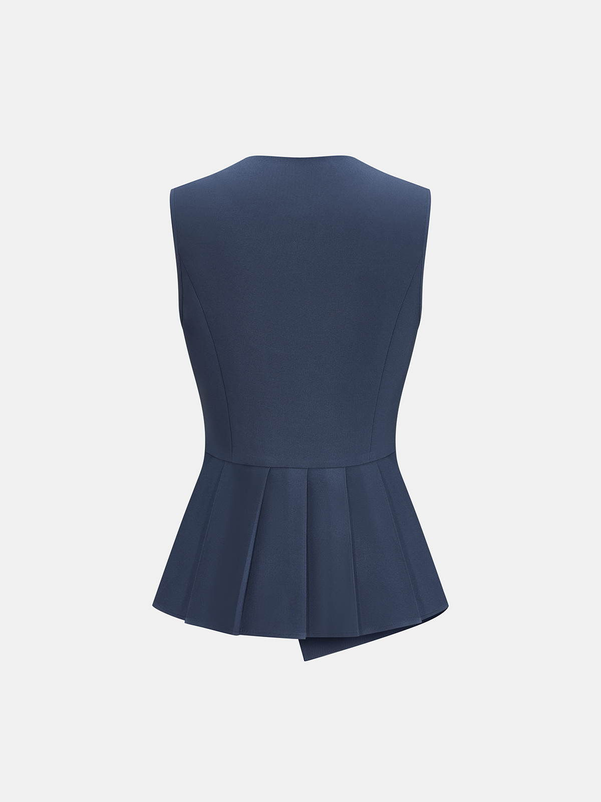 Asymmetrical Pleated Peplum Vest