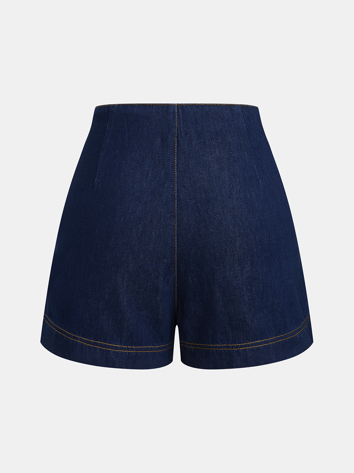 Denim Metal Button Halter Vest & Shorts Set