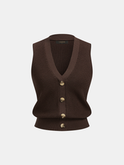 V Neck Button Down Knit Vest & Pants Set