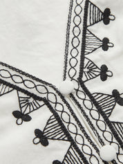 Embroidered Cotton Blend Vest & Shorts Set