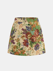 Floral Print Vest & Mini Skirt Set