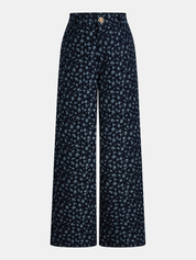 Ditsy Floral Halter Vest & Wide Leg Pants Set