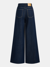 Denim Crop Vest & Wide Leg Pants Set