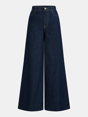 Denim Crop Vest & Wide Leg Pants Set