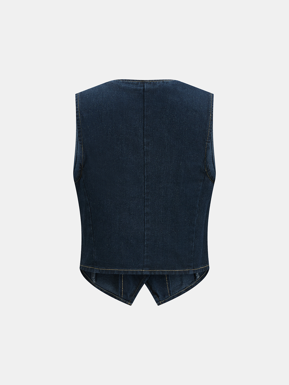 Denim Crop Vest & Wide Leg Pants Set