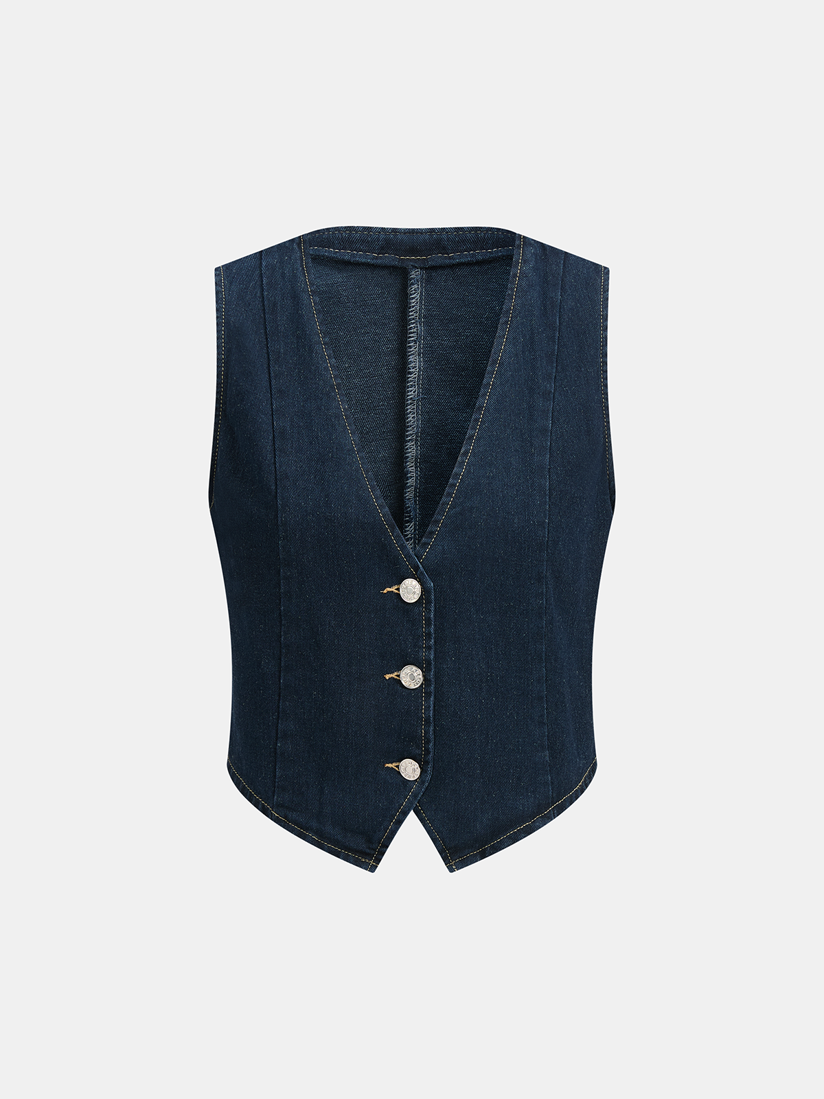 Denim Crop Vest & Wide Leg Pants Set