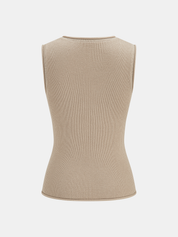 Metal Stud Embellished Knit Vest