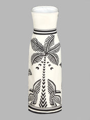 Palm Tree Print Strapless Wrap Maxi Dress
