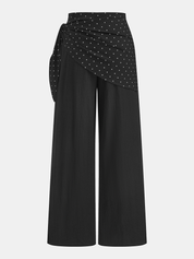 Polka Dot Overlay Wide Leg Pants