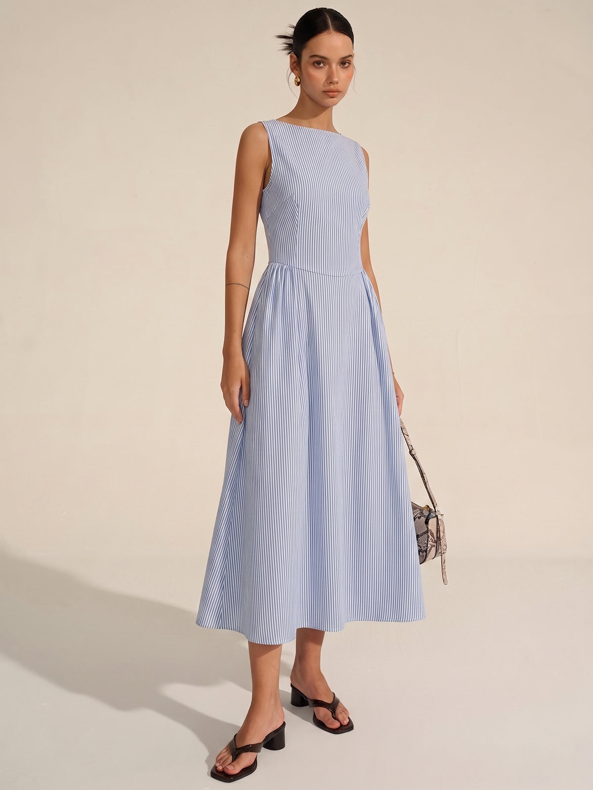 Sleeveless Striped Maxi Dress