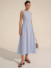 Sleeveless Striped Maxi Dress