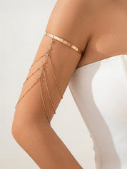 Dangling Layered Rhinestone Upper Arm Cuff