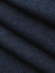 Scallop Button Front Sleeveless Denim Mini Dress