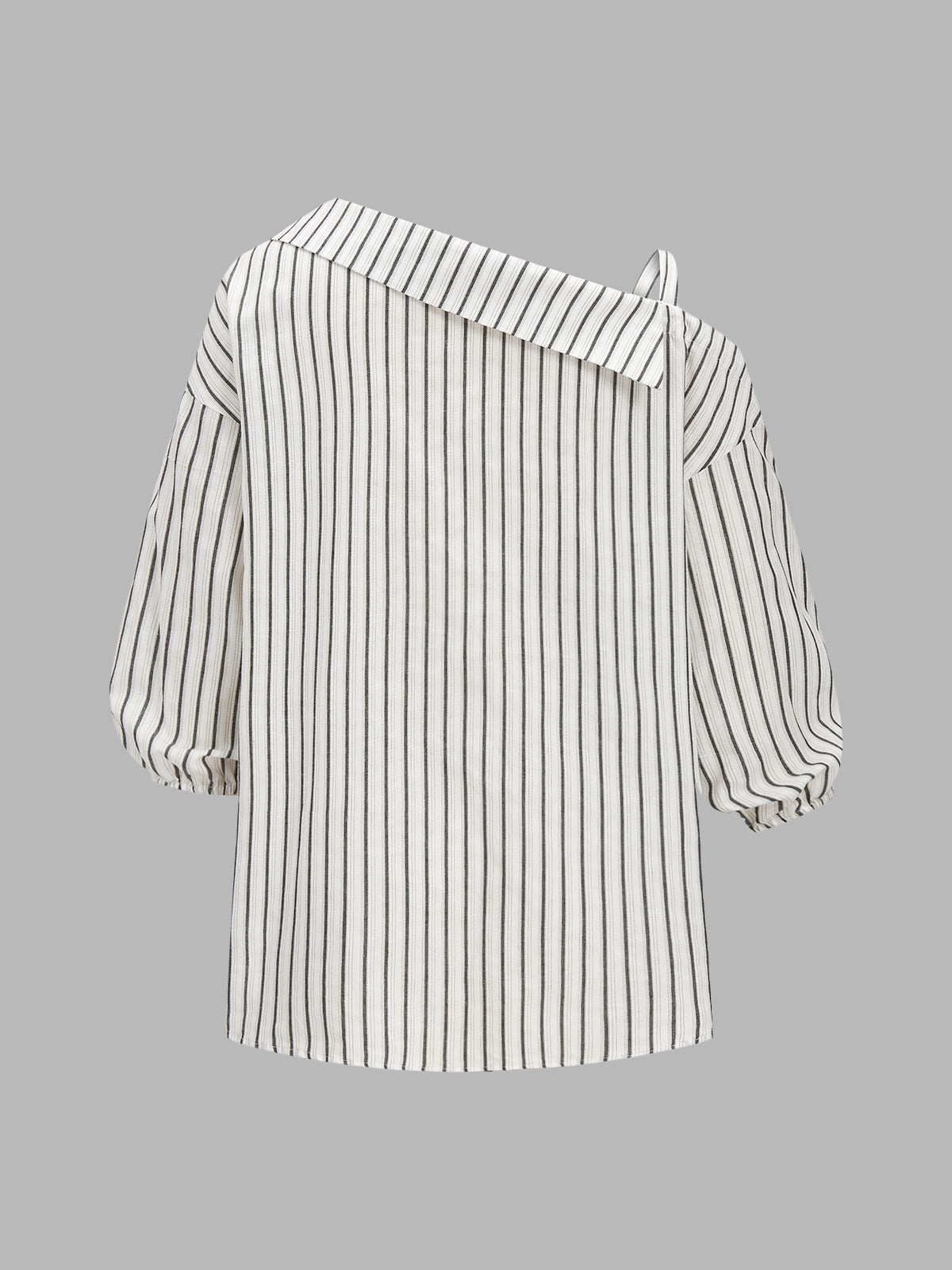 Striped Cotton Cold Shoulder Half Sleeve Blouse
