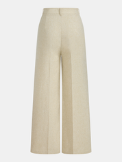 Cotton Blend Collared Crop Vest & Pants Set