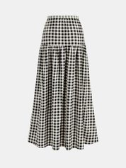 Gingham Cotton Blend Cami Top & Skirt Set