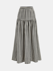 Gingham Cotton Blend Cami Top & Skirt Set