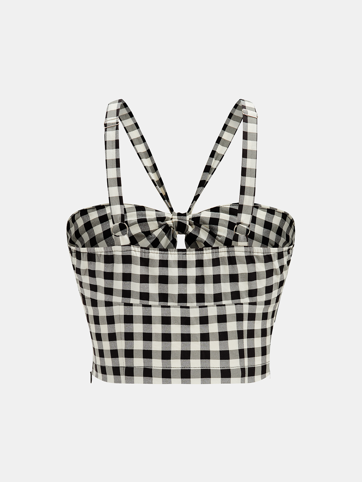 Gingham Cotton Blend Cami Top & Skirt Set