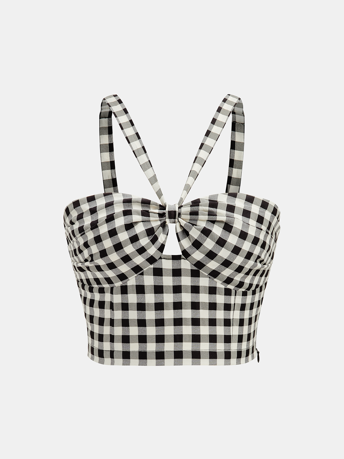 Gingham Cotton Blend Cami Top & Skirt Set